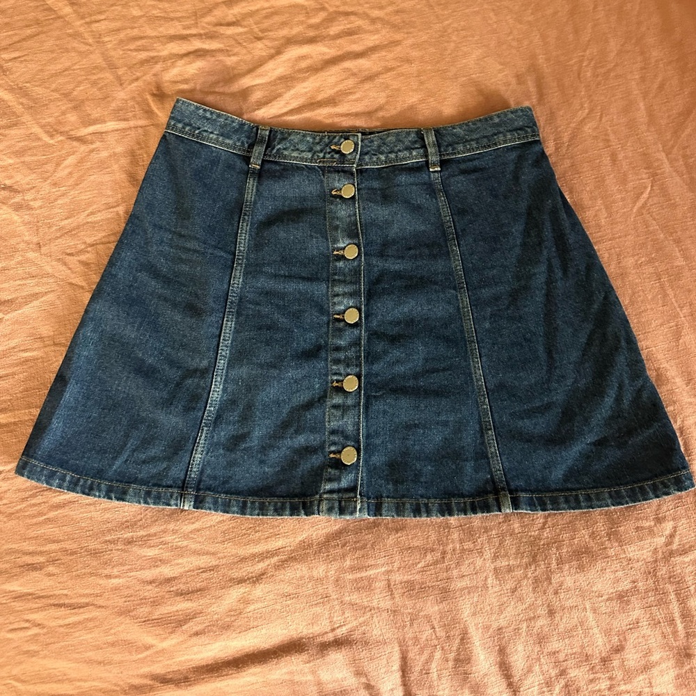 H&M Divided Button Front Denim Skirt